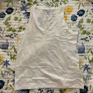NWT Madewell Medium Whisper Cotton V-Neck Tank - White